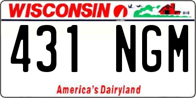 WI license plate 431NGM