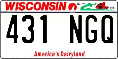 WI license plate 431NGQ