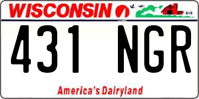 WI license plate 431NGR