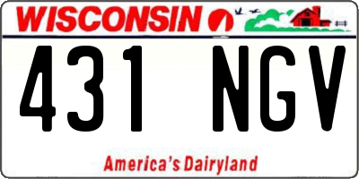 WI license plate 431NGV