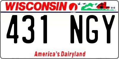 WI license plate 431NGY