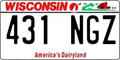 WI license plate 431NGZ