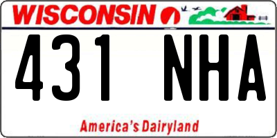 WI license plate 431NHA