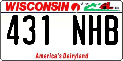WI license plate 431NHB