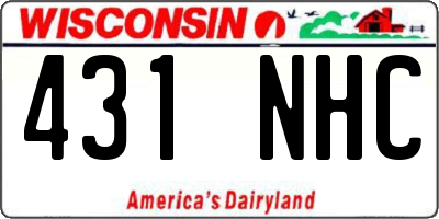 WI license plate 431NHC