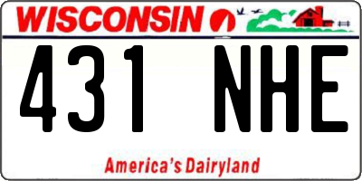 WI license plate 431NHE