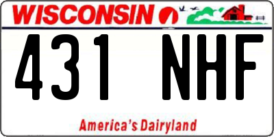WI license plate 431NHF