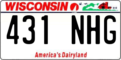 WI license plate 431NHG