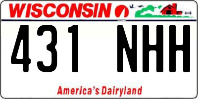 WI license plate 431NHH
