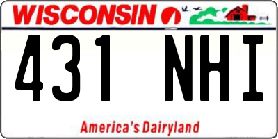 WI license plate 431NHI