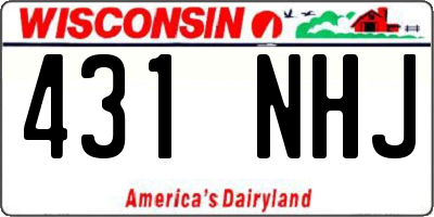 WI license plate 431NHJ