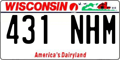 WI license plate 431NHM