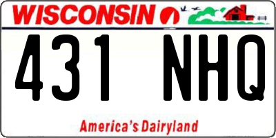WI license plate 431NHQ