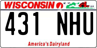 WI license plate 431NHU