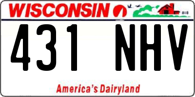 WI license plate 431NHV