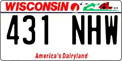 WI license plate 431NHW