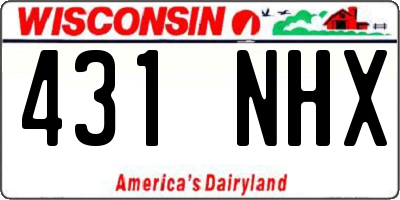 WI license plate 431NHX
