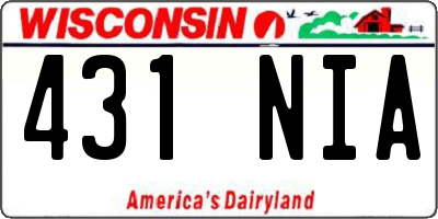 WI license plate 431NIA