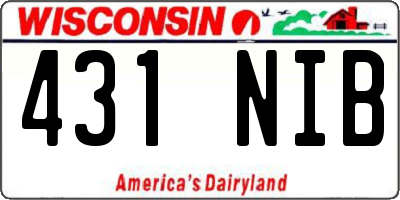 WI license plate 431NIB