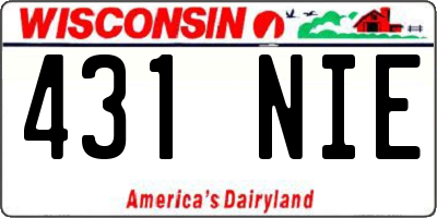 WI license plate 431NIE