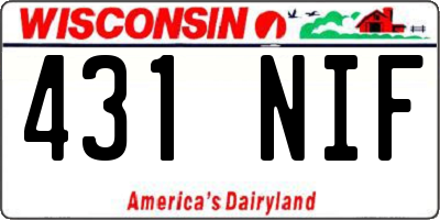 WI license plate 431NIF