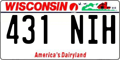 WI license plate 431NIH