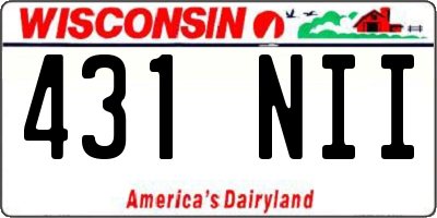 WI license plate 431NII