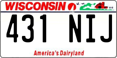 WI license plate 431NIJ