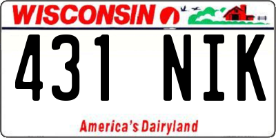 WI license plate 431NIK
