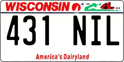 WI license plate 431NIL
