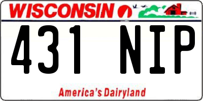 WI license plate 431NIP