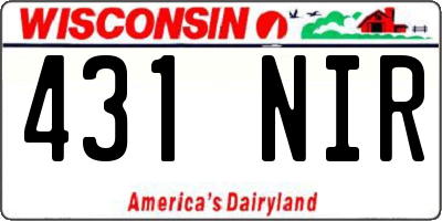 WI license plate 431NIR