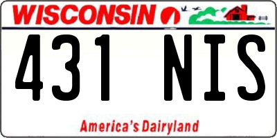 WI license plate 431NIS