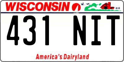 WI license plate 431NIT