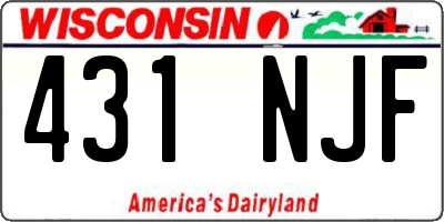 WI license plate 431NJF