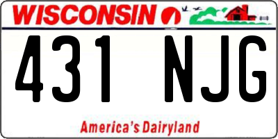WI license plate 431NJG