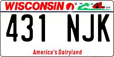 WI license plate 431NJK