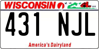 WI license plate 431NJL