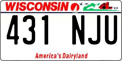 WI license plate 431NJU