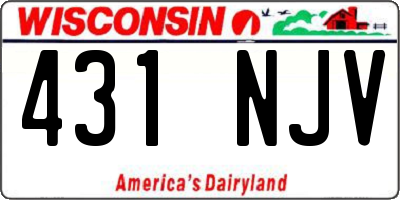 WI license plate 431NJV