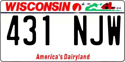 WI license plate 431NJW