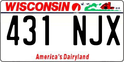 WI license plate 431NJX