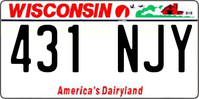 WI license plate 431NJY