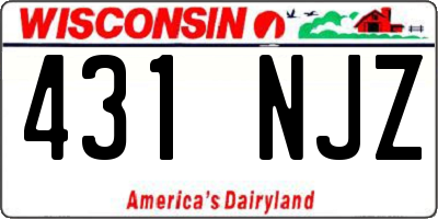 WI license plate 431NJZ