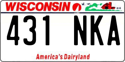 WI license plate 431NKA