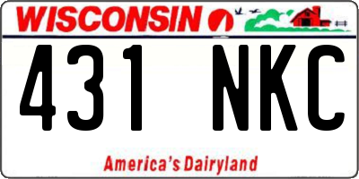 WI license plate 431NKC