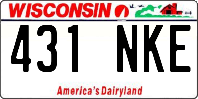 WI license plate 431NKE
