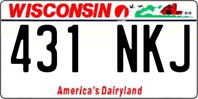 WI license plate 431NKJ