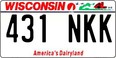 WI license plate 431NKK