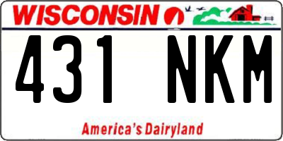 WI license plate 431NKM